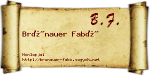 Brünauer Fabó névjegykártya